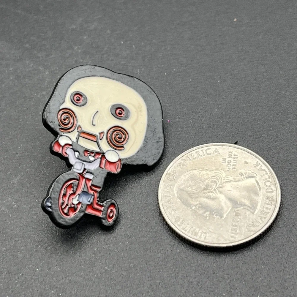 Cartoon Jigsaw Saw Horror Movie‎ Tricycle Lapel Hat Pin